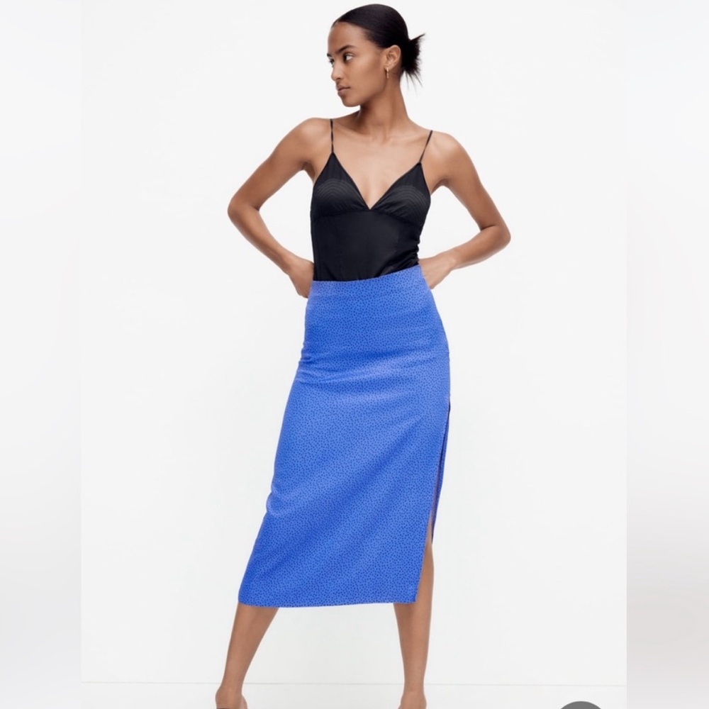 Zara Dotted Satin Skirt